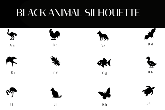 Black Animal Silhouette Font - Preview 1