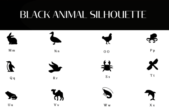 Black Animal Silhouette Font - Preview 2