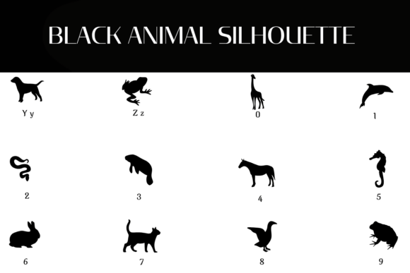 Black Animal Silhouette Font - Preview 3