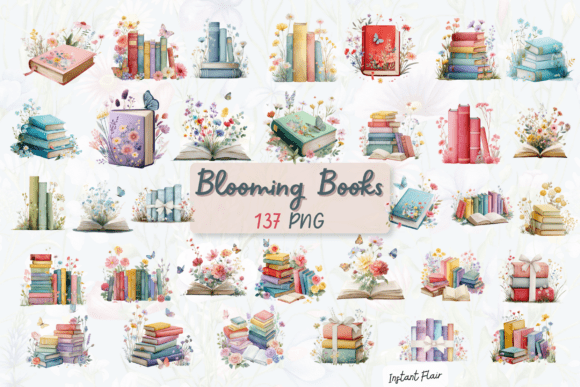 Blooming Books Clipart Bundle