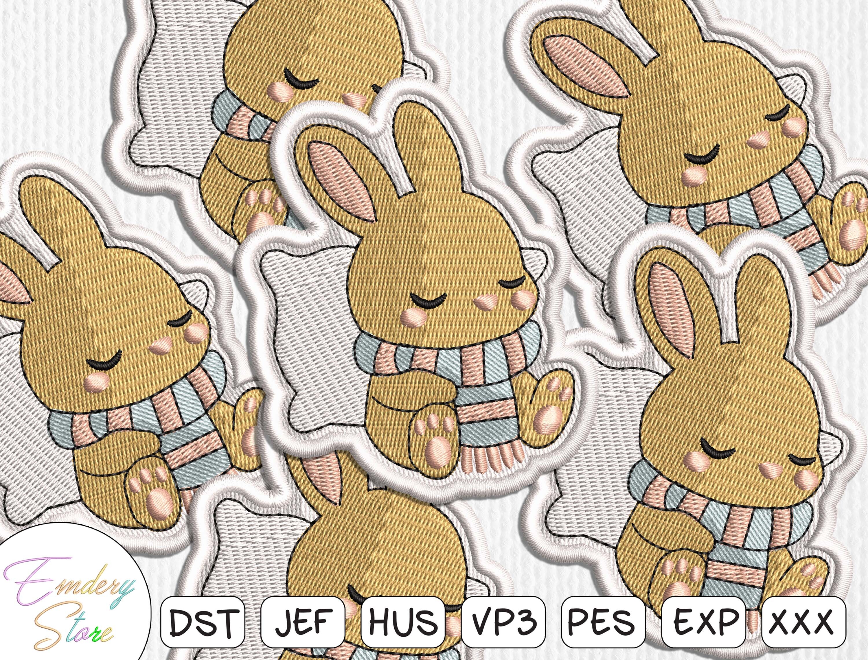 Bunny with Scarf Embroidery Patch
