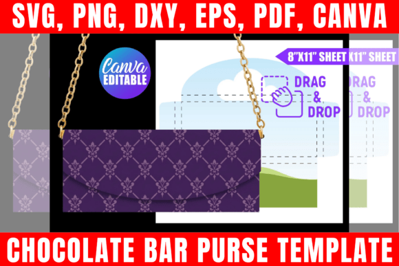 Chocolate Bar Purse Canva Template