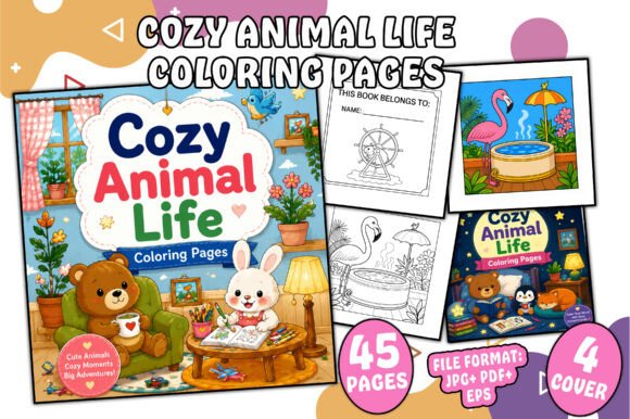 Cozy Animal Life Coloring Pages