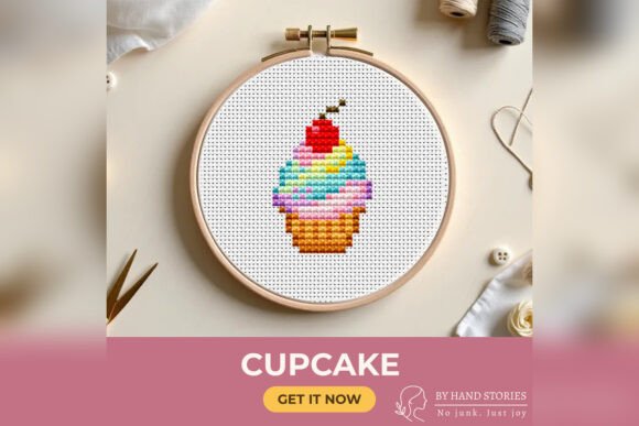 Cupcake Cross Stitch Pattern PDF