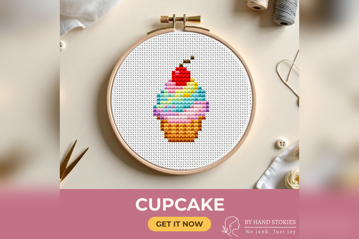 Cupcake Cross Stitch Pattern PDF