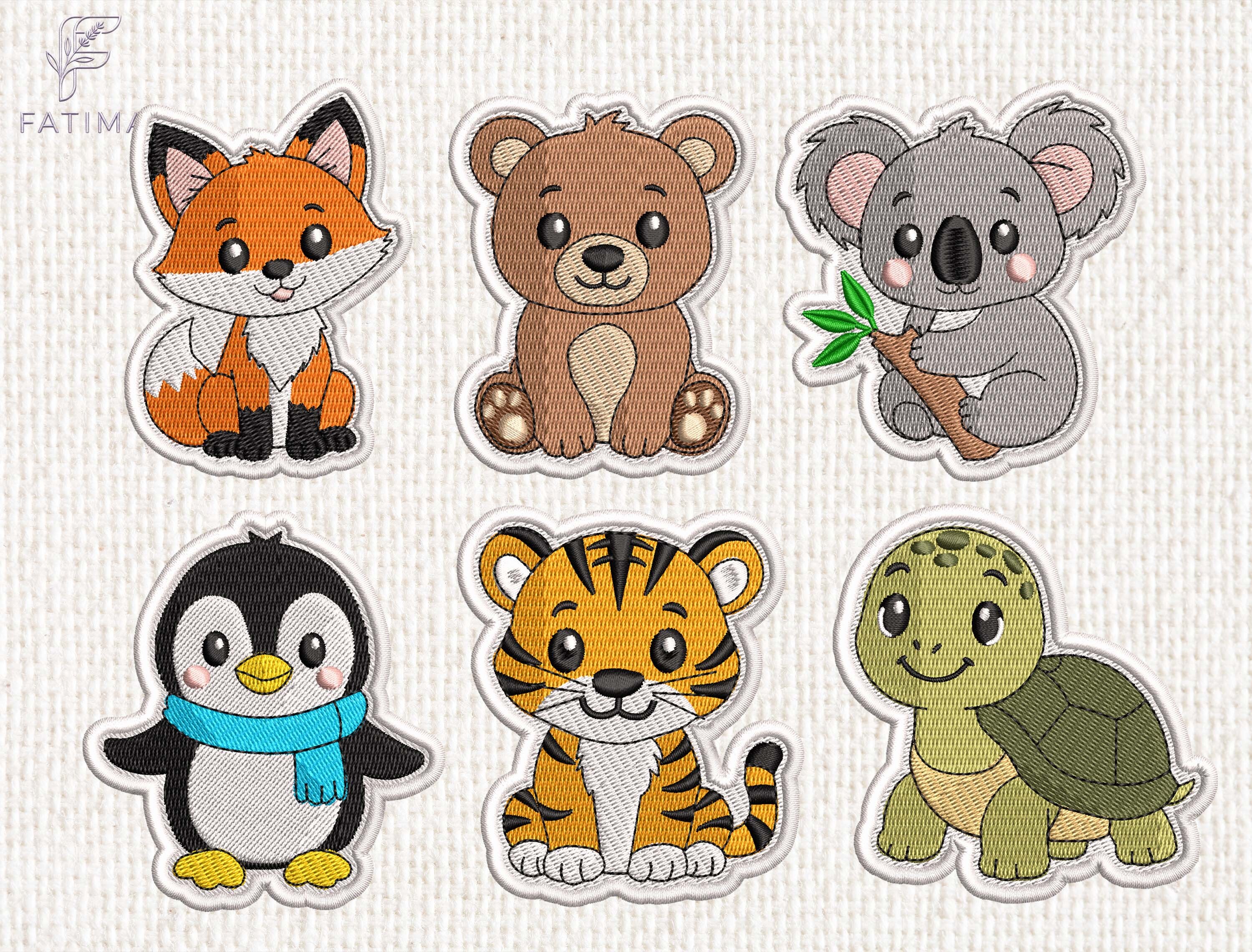 Cute Animal Patch Embroidery Design Set
