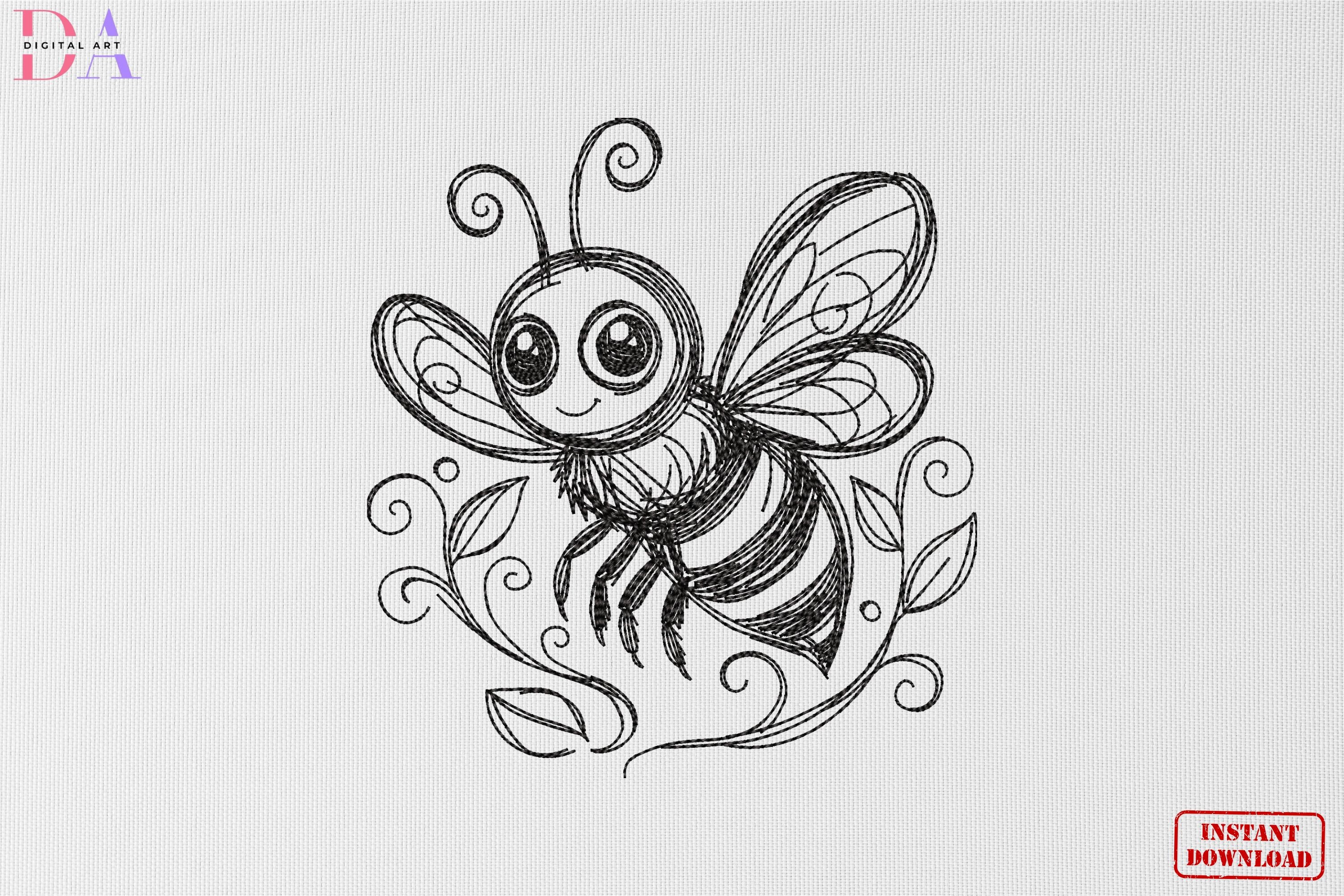 Cute Bee Sketch Nature Animal Art