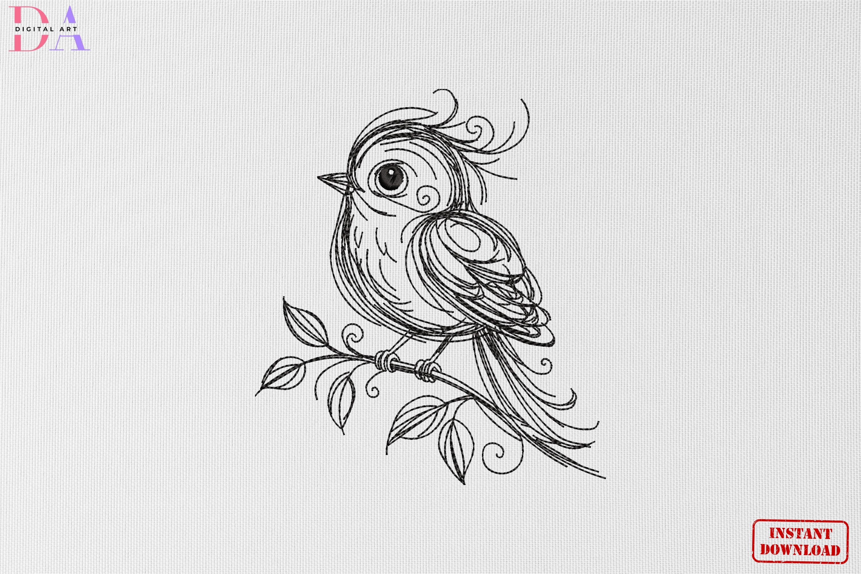Cute Bird Sketch Nature Animal Art
