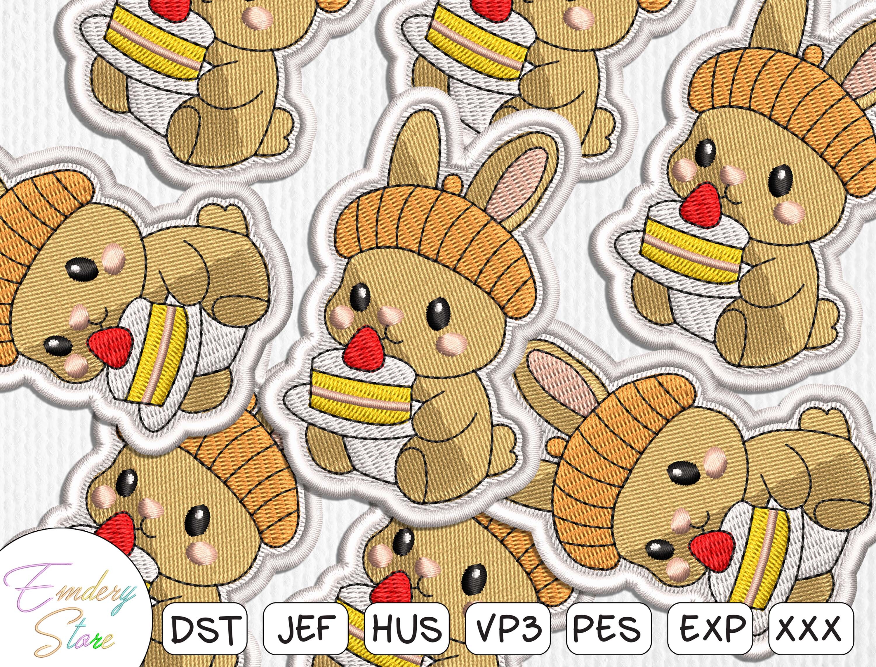 Cute Bunny Cake Embroidery Patch