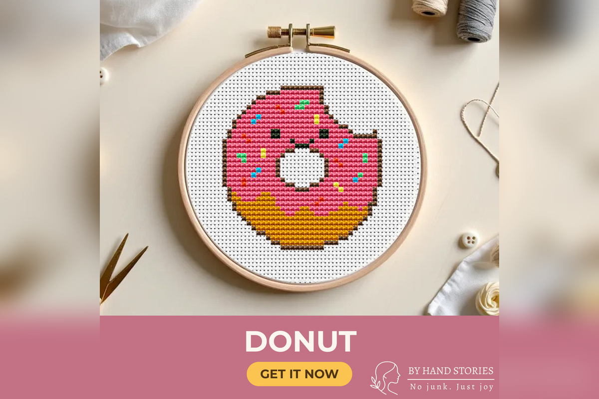 Donut Cross Stitch Pattern PDF