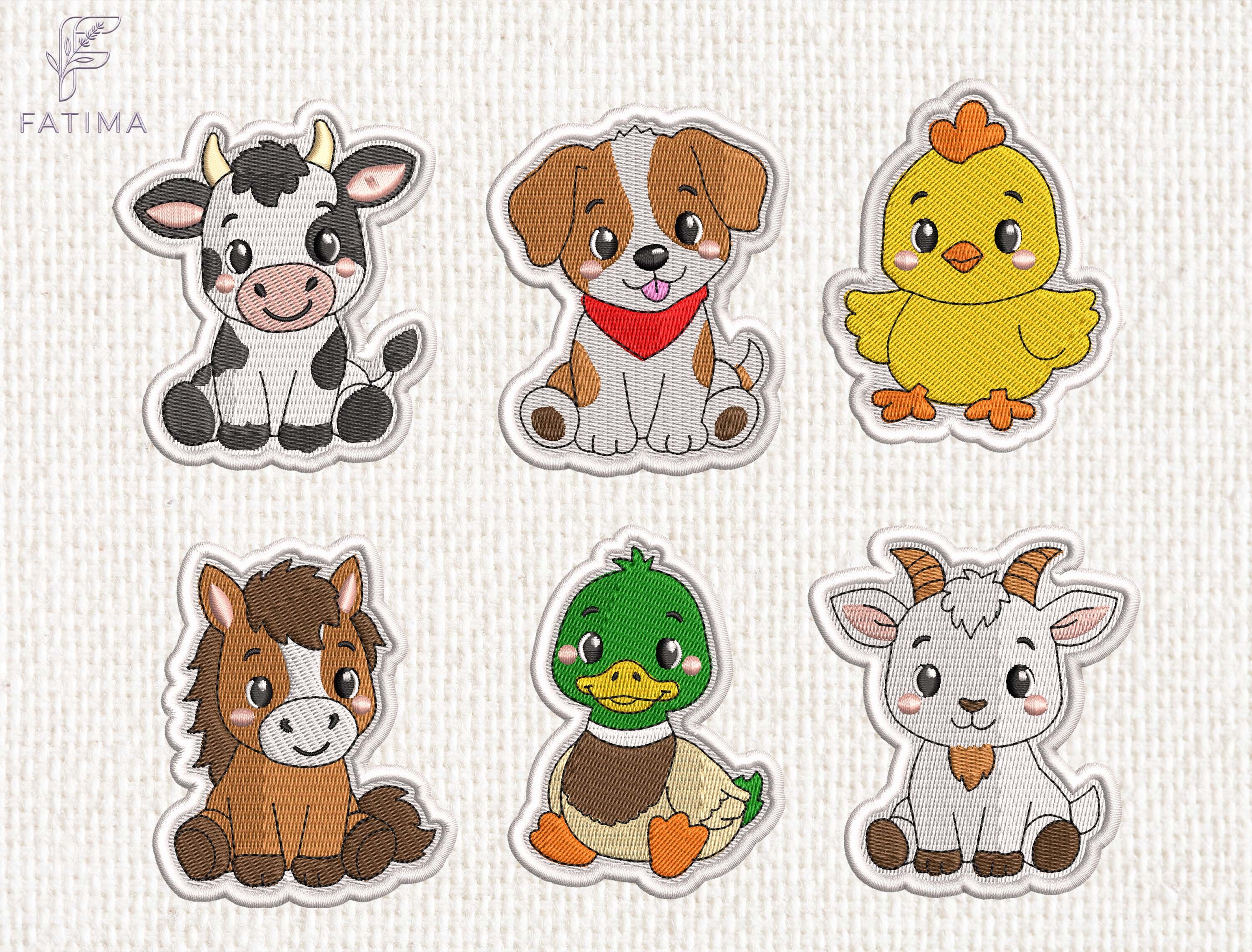 Farm Animal Patch Embroidery Design Set