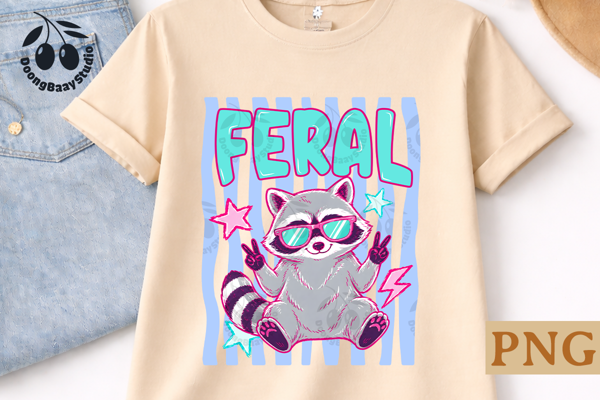 Feral Raccoon Funny PNG Graphic by DoongBaay Studio · Creative Fabrica