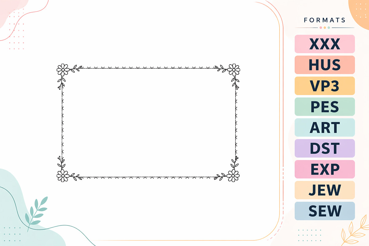 Floral Frame Border Rectangle