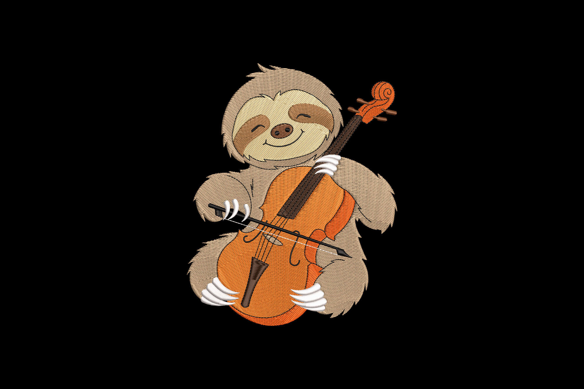 Funny Sloth Playing Cello Music
