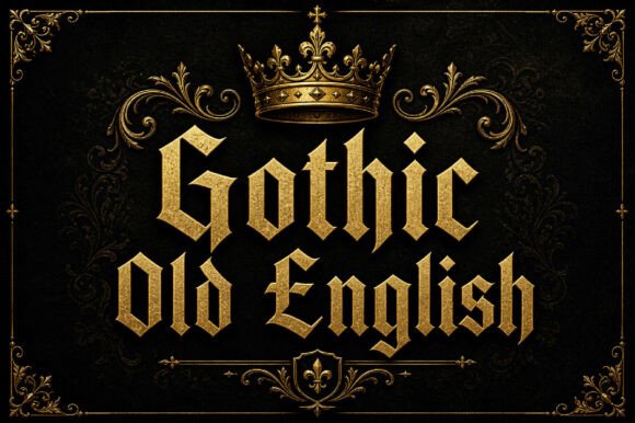 Gothic Old English Font PNG with transparent background - Preview 1