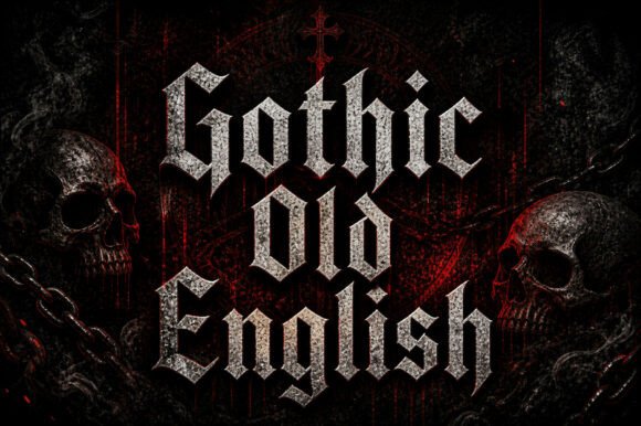 Gothic Old English Font PNG with transparent background - Preview 2