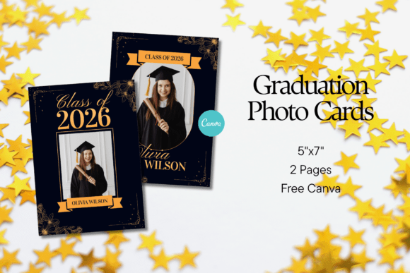 Graduation Announcement Photo Cards Gráfico Plantillas para eventos y bodas Por Anny Sketches
