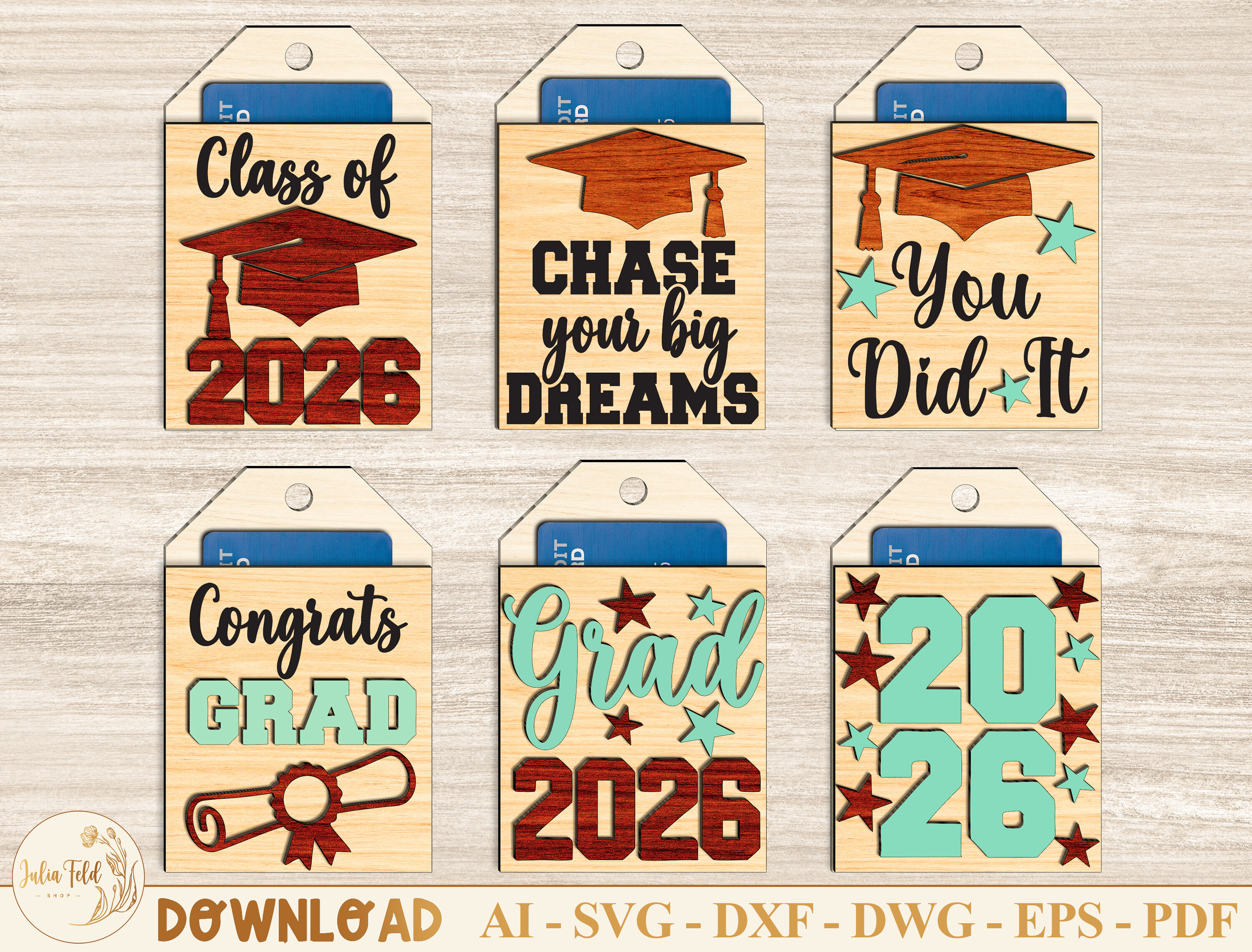 Graduation Gift Card Holder SVG Bundle · Creative Fabrica