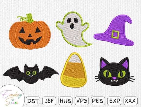 Halloween Embroidery Design Bundle Halloween Stickereidesign Von Emdery Store