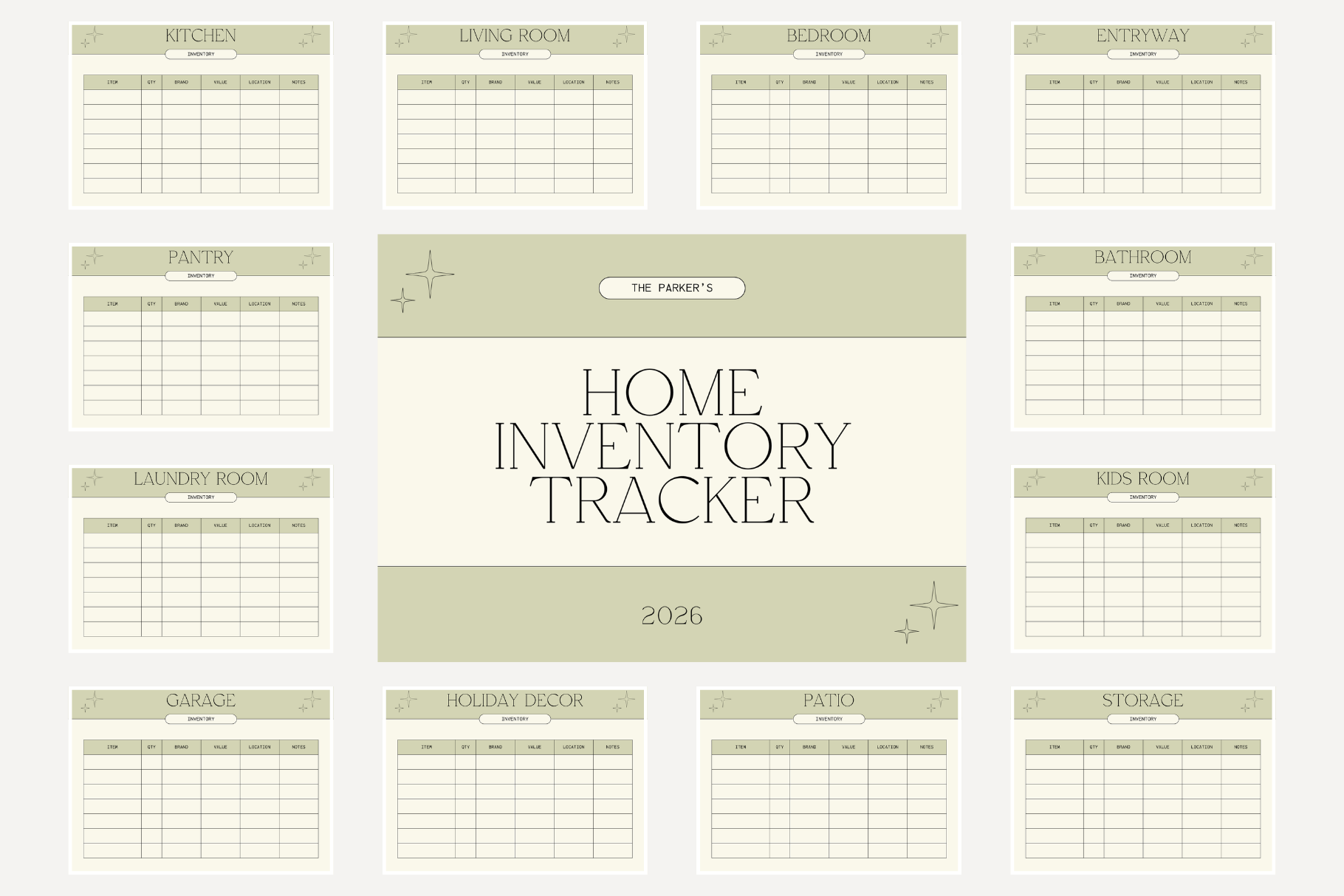 Home Inventory Tracker Printable Graphic by Anny Sketches · Creative ...