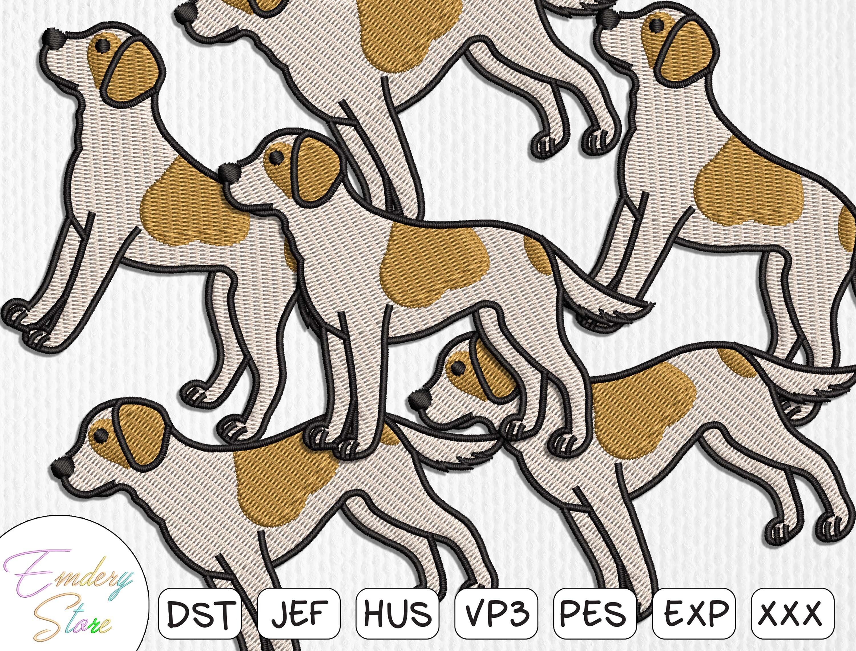 Hunting Dog Patch Embroidery Design