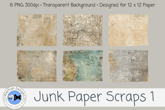 Junk Paper PNG Scraps 1