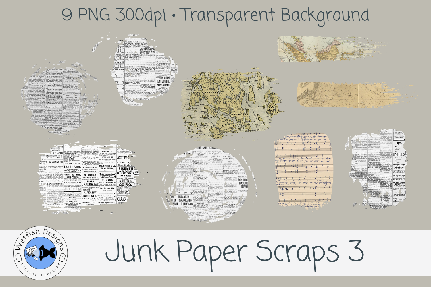 Junk Paper PNG Scraps 3