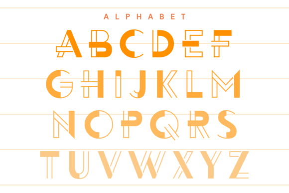 Letter Shaped Lines Font PNG with transparent background - Preview 3