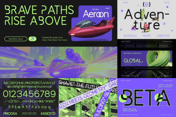 Massive Geometric Bundle Font PNG with transparent background - Preview 2