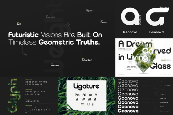 Massive Geometric Bundle Font PNG with transparent background - Preview 5