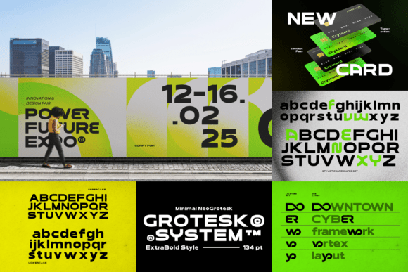 Massive Geometric Bundle Font PNG with transparent background - Preview 6