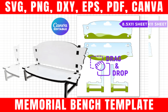 Memorial Bench Template, Garden Bench