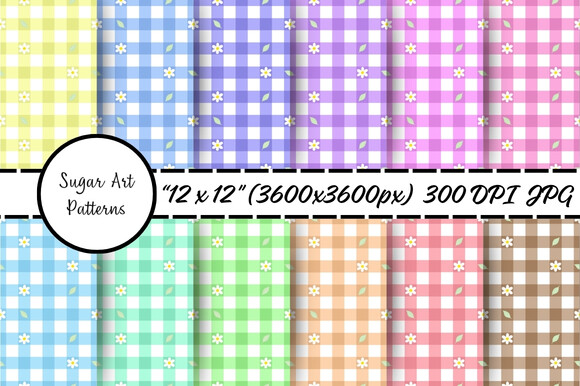 Pastel Spring Gingham Digital Paper Graphic by Sugar Art Studio ...