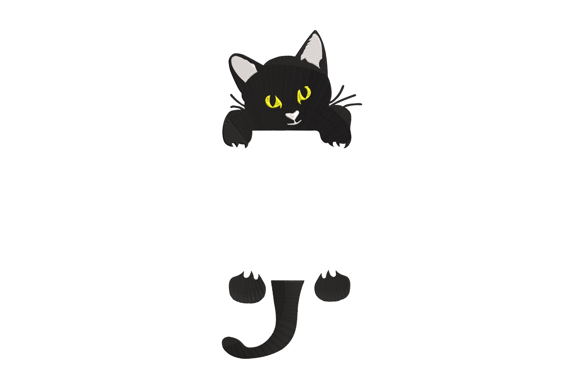 Peeking Cat Monogram
