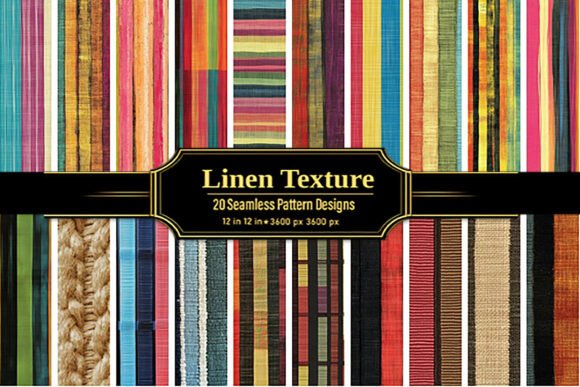 Retro Linen Texture Stripe Digital Paper