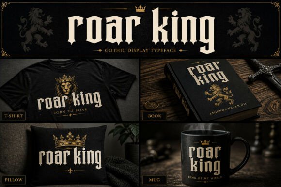 Roar King Font PNG with transparent background - Preview 2