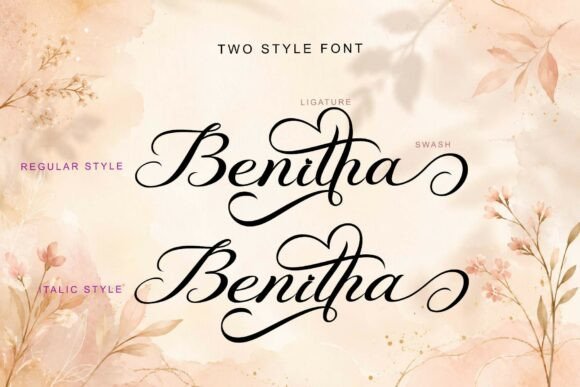 Romantic Amitha Font PNG with transparent background - Preview 5