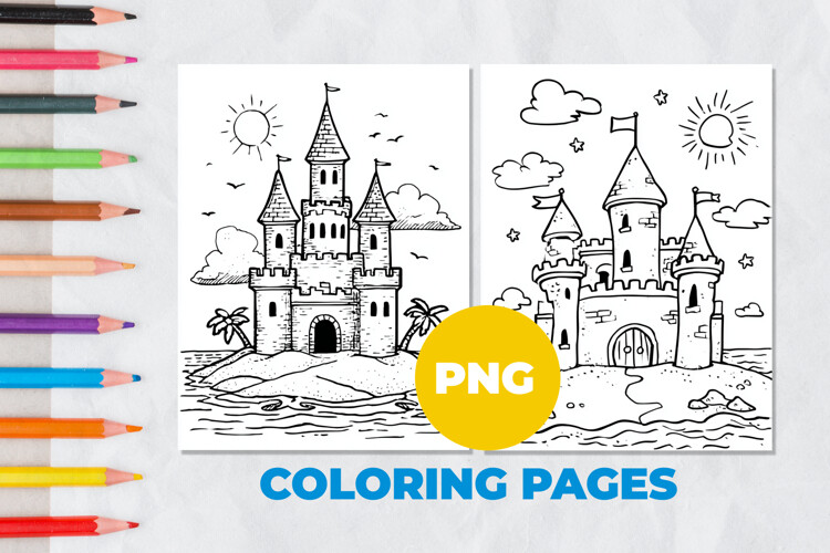 Sand Castle Coloring Page