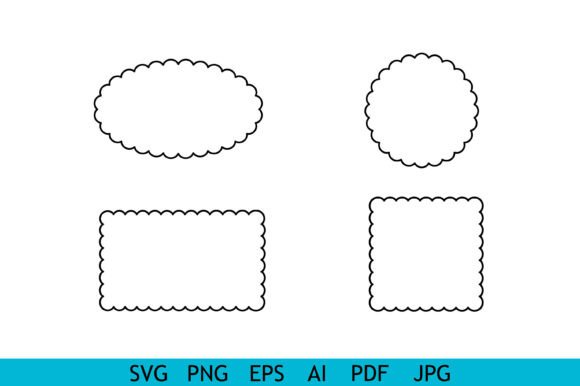 Scallop Frame Border SVG Set Graphic Crafts By Silhouette Station