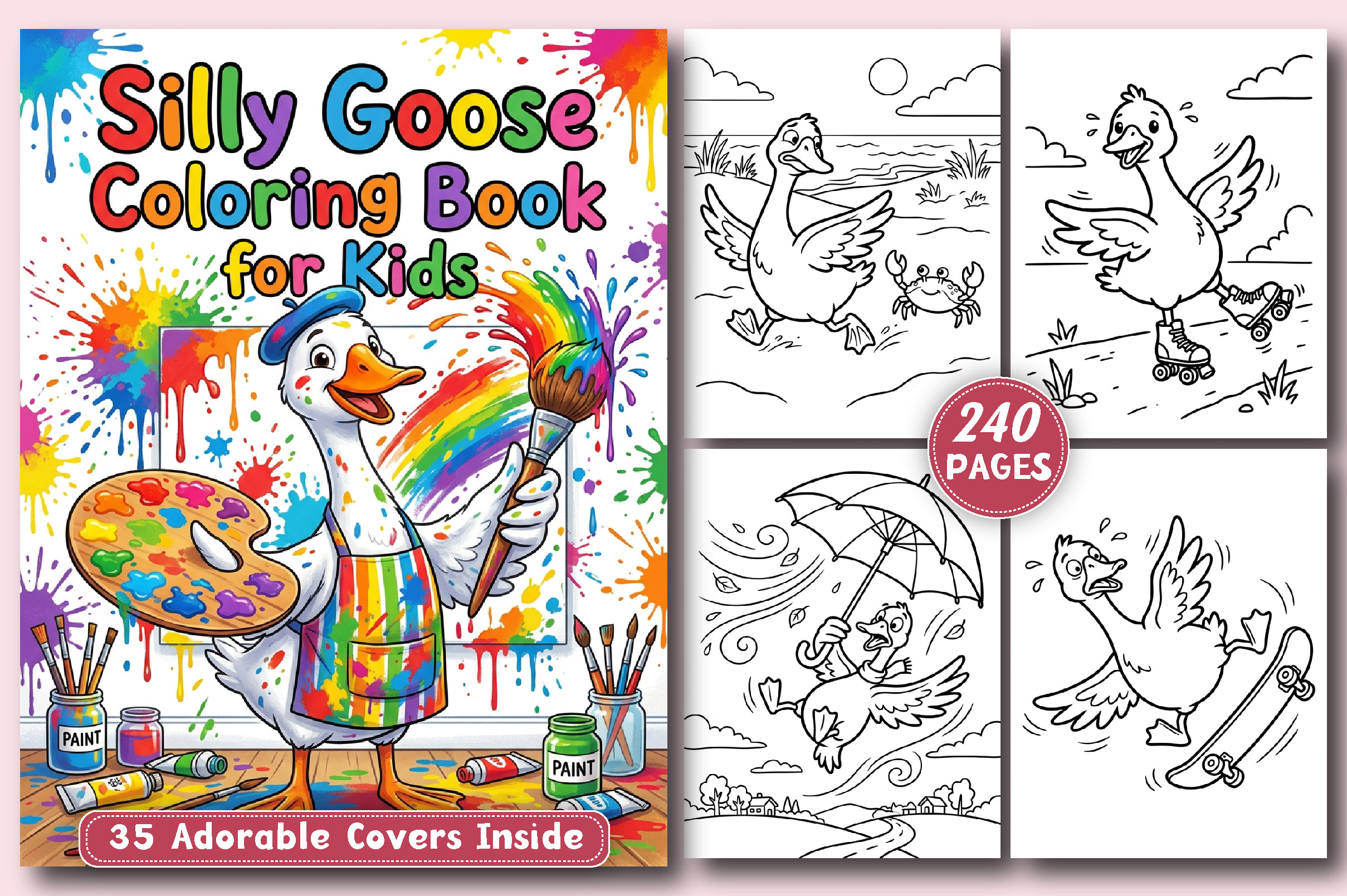 Silly Goose Coloring Book for Kids