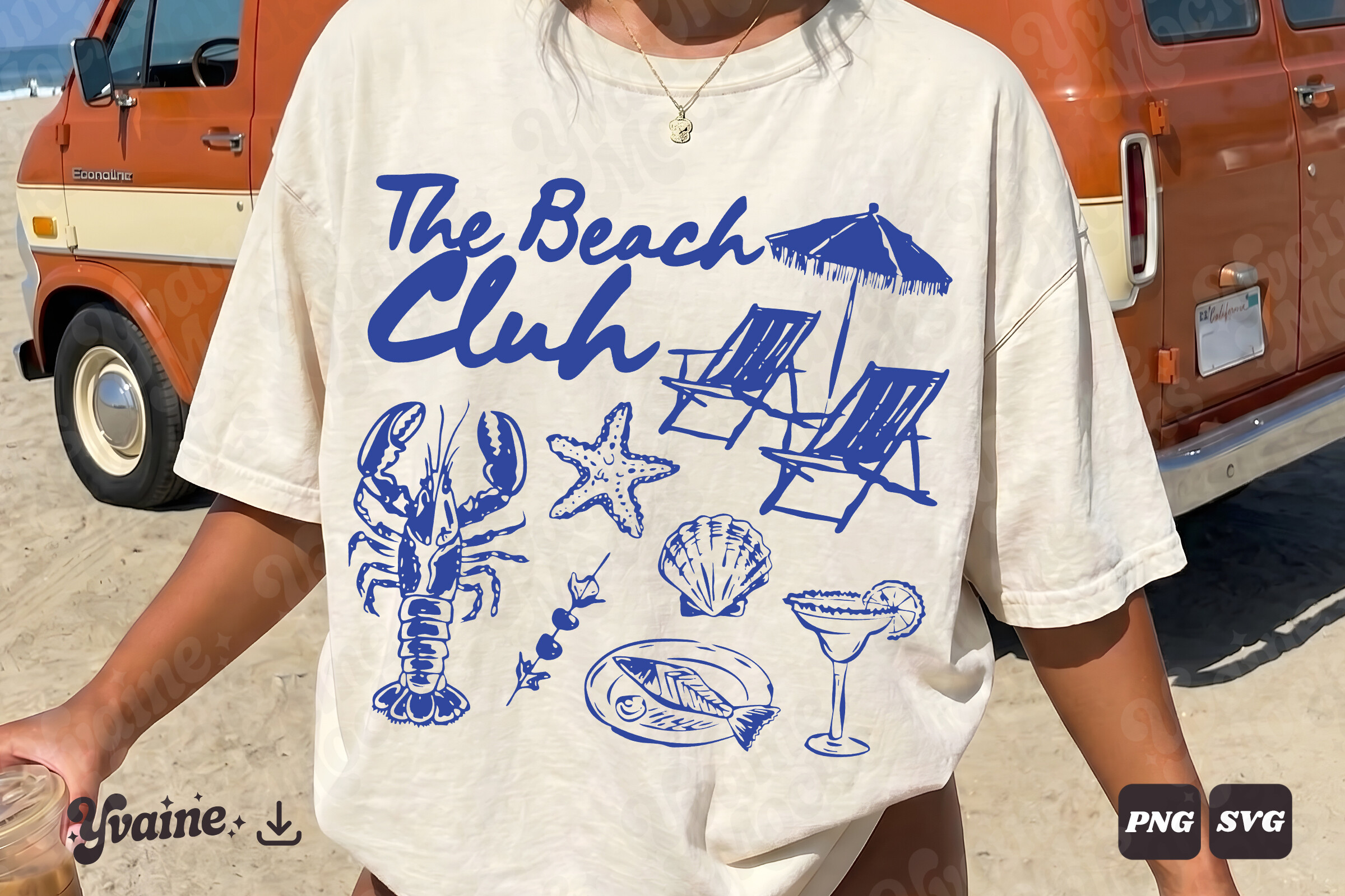 Summer Doodle the Beach Club SVG PNG Graphic by Yvaine · Creative Fabrica