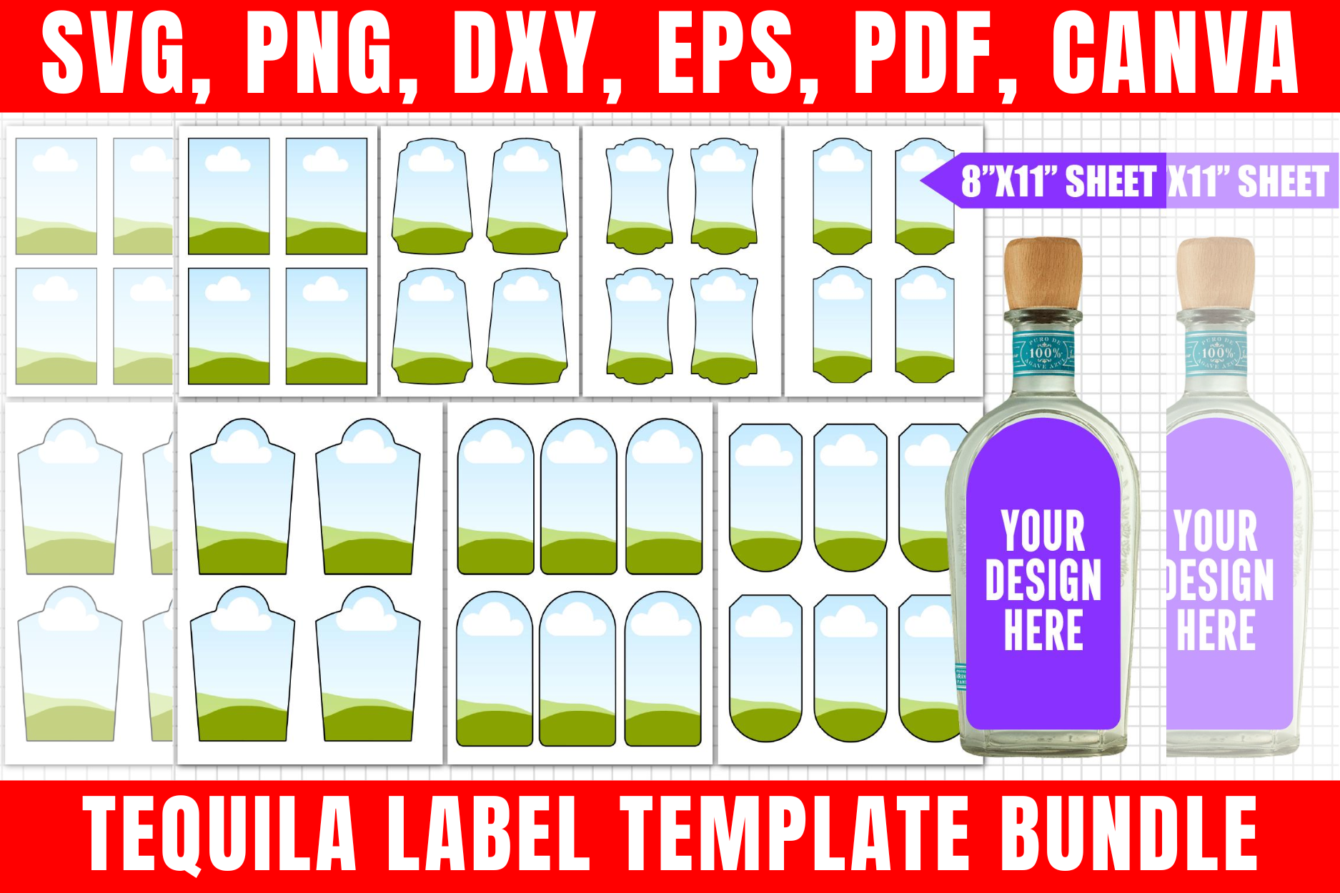 Tequila Label Canva Template Bundle