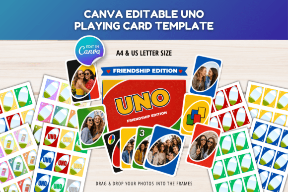 UNO Game Card Canva Editable Template Graphic Print Templates By SnapyBiz
