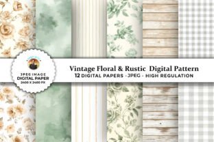 Vintage Floral & Rustic Digital Patterns Graphic by sagorarts ...