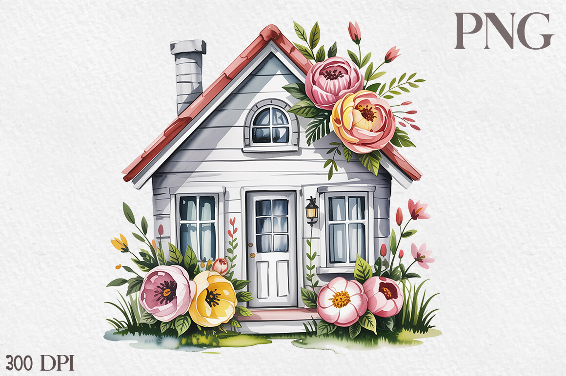 Watercolor House Clipart PNG Graphic by crative8112 · Creative Fabrica