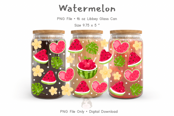 Watermelon Summer Fruit Tumbler Wrap PNG