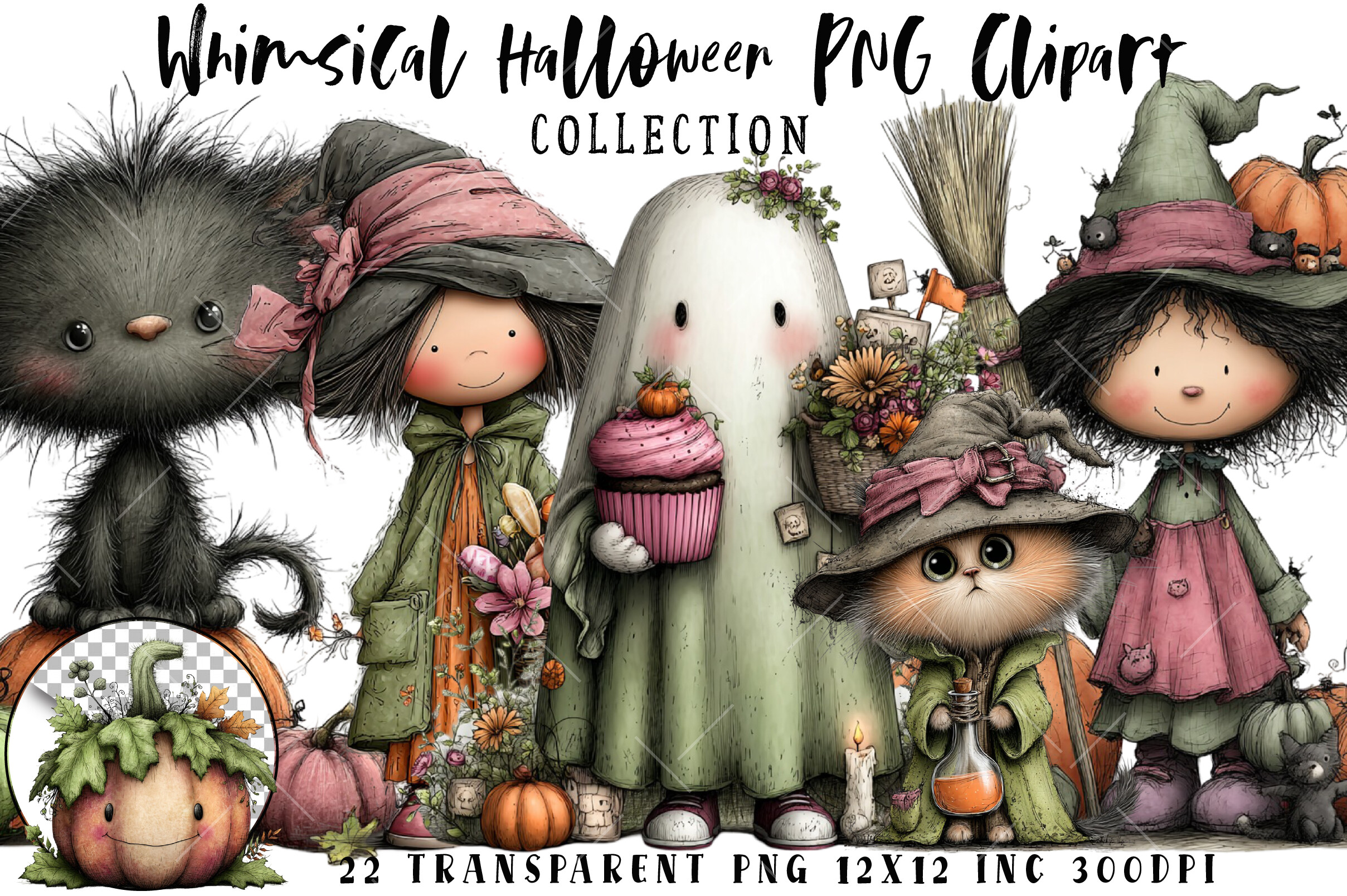 Whimsical Halloween PNG Clipart Graphic by RevolutionCraft · Creative ...