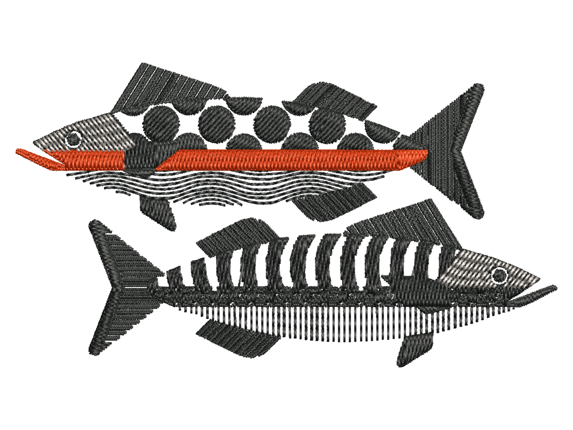 Abstract Fish Embroidery