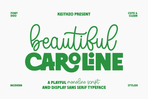 Beautiful Caroline Display Font By Keithzo (7NTypes)