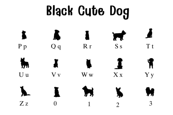 Black Cute Dog Font - Preview 2